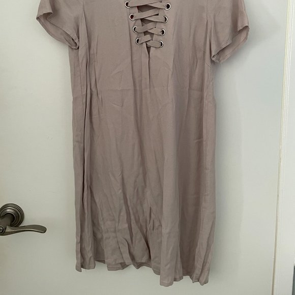 Forever 21 Lightweight T-Shirt Dress with Lace Up Front - Picture 2 of 3